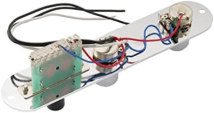 Musiclily 32mm Width Prewired Loaded Telecaster Control Plate for Tele Style Guitar,Chrome