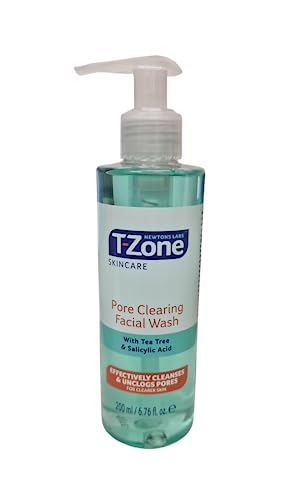 T-Zone Skincare Pore Clearing Facial Wash with Tea Tree and Salicylic Acid 200ml - Unclog Pores, Reduce Breakouts and Refresh Your Skin