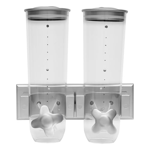 GXSFLG Distributeur de céréales double de 3 l - Montage mural - Distributeur de céréales et de céréales - Distributeur de céréales - Pour céréales,...