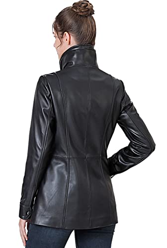 Bgsd Women Kara New Zealand Lambskin Leather Scuba Jacket Black X-Large #TOP4