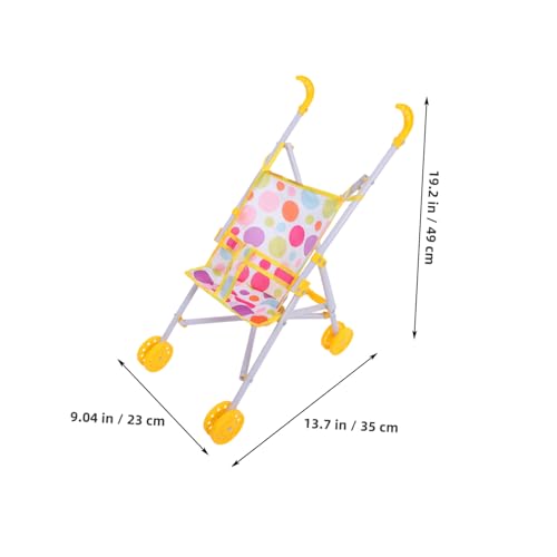 FUNNETOYU Kleiner Puppenwagen aus Kunststoff Puppenwagen für Mädchen Ab Jahren Robustes Polyester Abs Material Kompakt und Leicht für Puppenhaus Dekoration und Rollenspiele – Bild 4