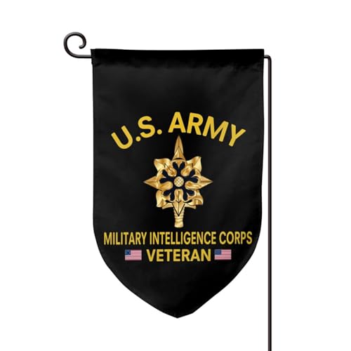Us Army Military Intelligence Corps Veteran Courtyard Decorative Flags-12.5 x18 Inch Double Sided Vertical Outdoor