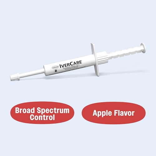 Farnam IverCare (ivermectin Paste) 1.87% for Horses, Anthelmintic and Boticide, 0.21 Ounces, Horse Dewormer, Ivermectin Apple-Flavored Paste, Up to 1,250 lbs