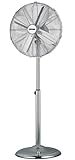 Zephir, Ventilatore a Piantana, Acciaio Cromato, Pala 40 cm, 3 Velocità, 4 Pale, Altezza Regolabile...
