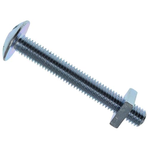 Metalmate Zinc-Plated M8 x 60mm Roofing Bolt with Square Nut - Box of 25