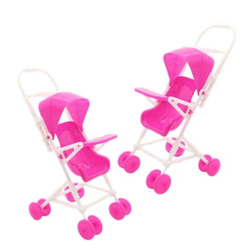 Sosoport 2 Piezas Carro De Simulación Muñeca Realista Asiento Cochecito De Muñecas Juguetes Cochecito Cochecitos y Sillas De Paseo Muñecas El Plastico Rosado