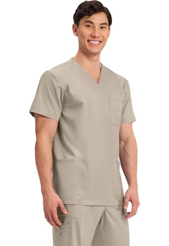 Image of Cherokee WW Revolution V-Neck Scrub Top for Men with 3 Pockets