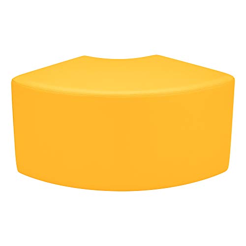 Image of Sprogs 18 inch H Structured Quarter Round Stool -Flexible Modular Collaborative Soft Seating for Office, Home, Lounge and School Classrooms with Durable Frame -Yellow