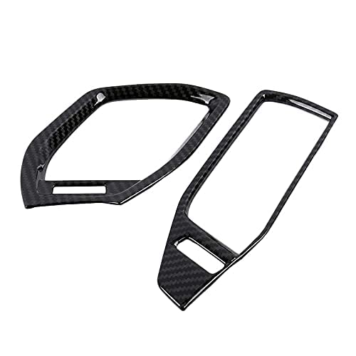 YAOLONG Tira de Cubierta de Aire Acondicionado Frontal Interior de Color de Fibra de Carbono decoración de Rejilla de ventilación 2 Piezas de plástico ABS Cover