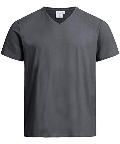 GREIFF Größe L Corporate Wear Herren T- Shirt V-Ausschnitt Regular Fit Kurzarm Anthrazit Modell 6826