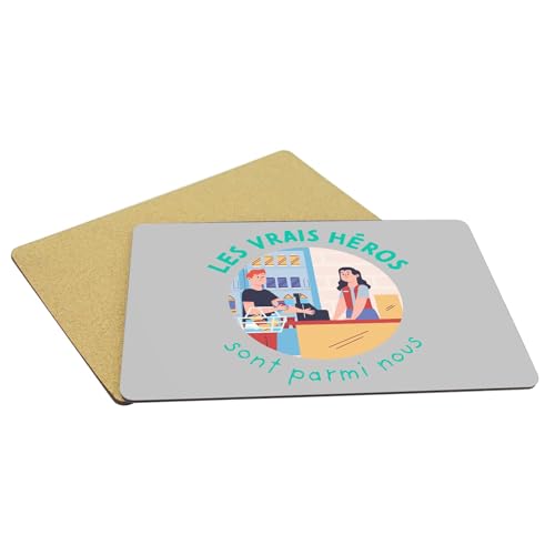 Sets de table en liège gris grand format qualitatif pour hôtesse et caissière - 5