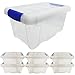 Contenitori Plastica Piccolo Transparente. 5 L 6 unità Scatole Plastica con Coperchio Impilabili Cesta Plastica con Ruote per Vestiti per vestiti e Giocattoli 29,4 x 20 x 14,5 cm