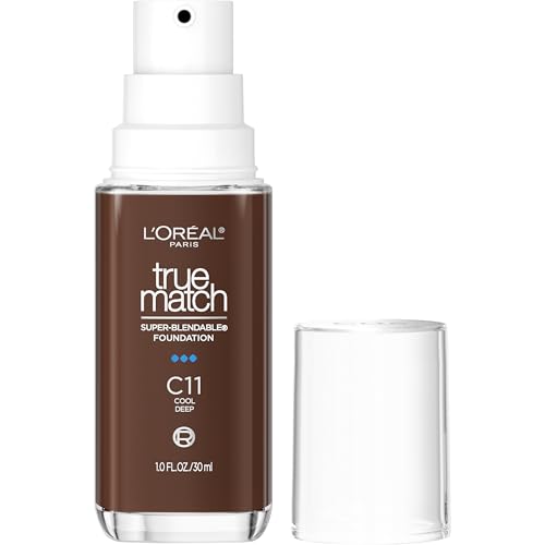 L'Oreal Paris True Match Super-Blendable Foundation, Medium Coverage Liquid Foundation Makeup, C11, Deep, 1 Fl Oz - image 1