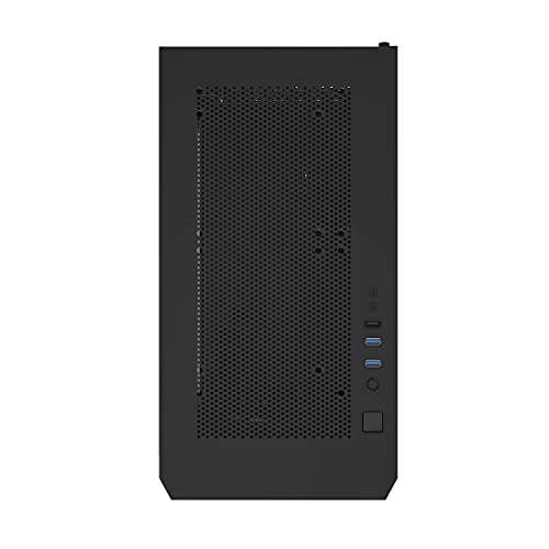 Image of Montech AIR 100 ARGB Micro-ATX Tower with Four ARGB Fans Pre Installed, Ultra-Minimalist Design, Fine Mesh Front Panel, High Airflow, Unique Side Swivel Tempered Glass, Black