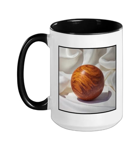Spherical Orbit Geometry Planet Sphere Ceramic Mug, Black/White, 15oz