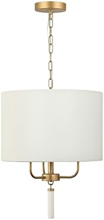 Varaluz Secret Agent 3-Lt Pendant - Painted Gold/White Leather