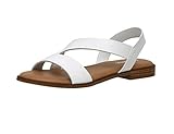 CUSHIONAIRE Women's Lido asym slingback sandal +Memory Foam White 9W