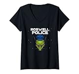 Photo Gallery donna alien roswell polizia maglietta con collo a v Photo Gallery donna alien roswell polizia maglietta con collo a v