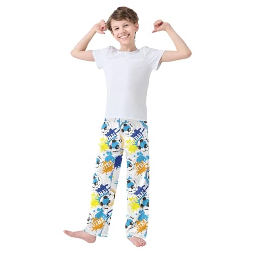 Football Silhouette Shabby Boys Pants for Kids Jogger Pants with Pockets S-XL2