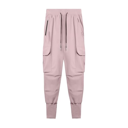 Cargo Sweatpants for Men Fashion Elastic Wasit Outdoor Hiking Pants with Pockets Loose Fit Tactical Buttoms3