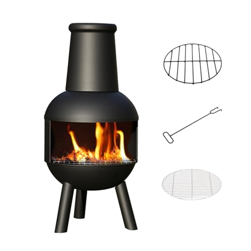 BBQ Collection Terrassenofen mit Schornstein, Gartenkamin für...