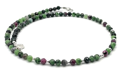 Collier ras du cou rubis zoisite argent 925 d'exception artisanale