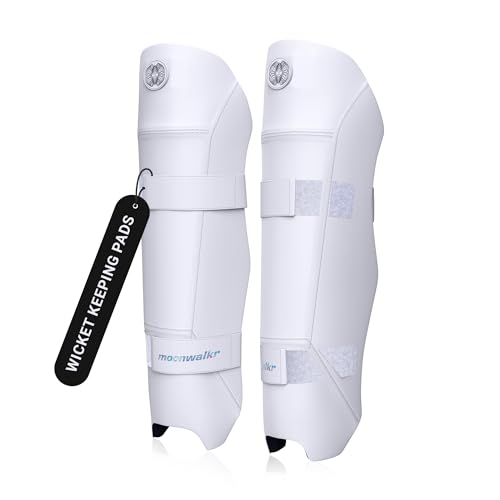 moonwalkr Cricket Wicket Keeping Shin Guards Cricket Guard for Keeper's Height (4'5