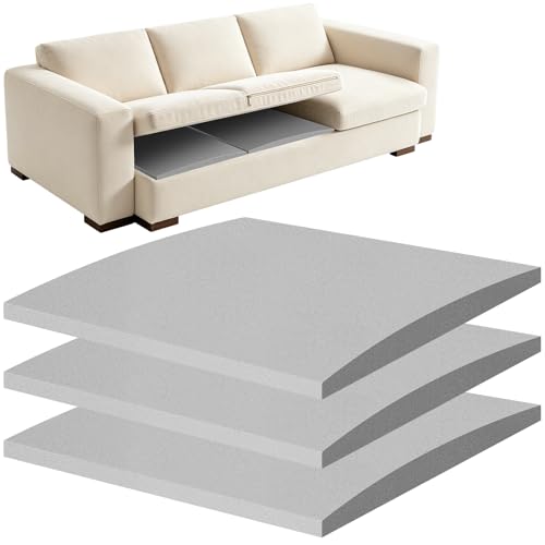 ASSRECT 3 PCS Tabla de Soporte Resistente para Sofá Asiento Hundido, Cojín Espuma Alta Densidad 42D, Almohadilla Repuesto Compatible Sofá Cama Esquinero (Gris)