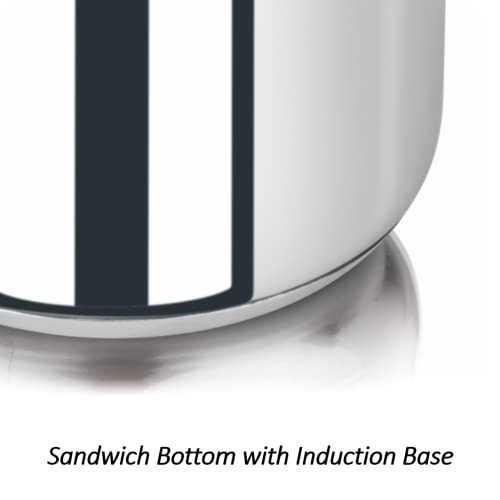 Stainless Steel Little Prince 1 Litre Outer Lid Pressure Cooker | Induction Bottom | Silver