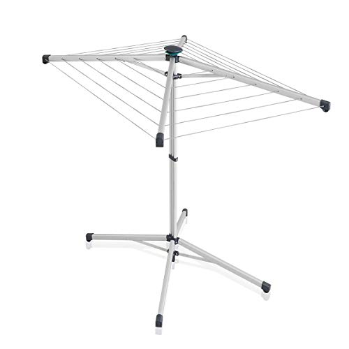 Leifheit Séchoir parapluie sur pied LinoPop-Up 140, étendoir à linge pratique, compact & léger, sèche linge avec longueur d'étendage de 14 mètres