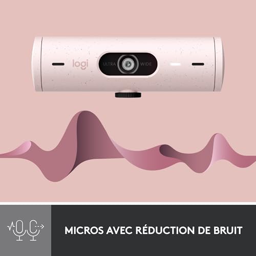 Webcam Logitech Brio 500 HD Rose compatible Zoom et Microsoft Teams avec double micro USB-C - 4
