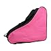 Large Capacity Roller Skate Bag & Ice Skate Bag for Adult Skates – Oxford Cloth Storage Bag with Adjustable Shoulder Strap, Foldable and for Easy-Clean, 43x38x20 cm(Black Pink)