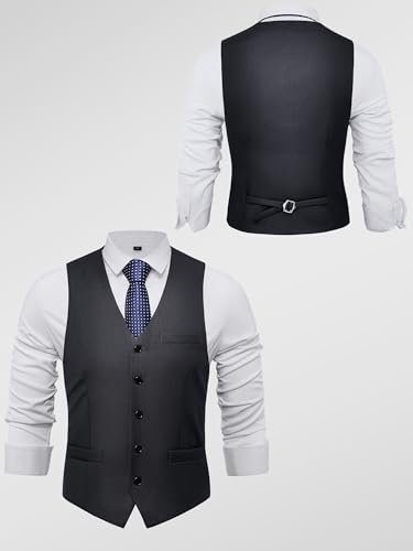 Chaleco clásico para hombre gris chaleco de traje formal M 6
