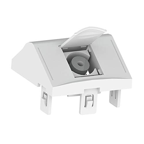 Módulo inclinado 45X45 con antipolvo con conector Minijack hembra-hembra, gama 45, acabado blanco nieve, 4,5 x 4,5 x 2 centímetros (referencia: IDJC2/4) Cover