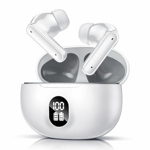 Image of YOYO PODS TWS Earbuds with Battery Display, BT 5.3+ENC Wireless Headphone, Upto 36Hrs Playtime, Quick Pairing, Immersive Sound, Touch Control, Fast Charging, IPX4 & Voice (White)