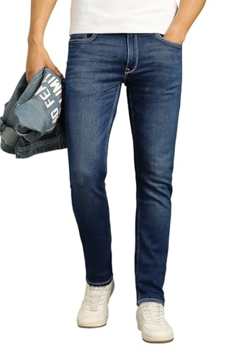 Louis Philippe Men’s Slim‑Fit Stretch Denim – Premium Wash, Authentic Twill, Durable Jeans – 55% OFF