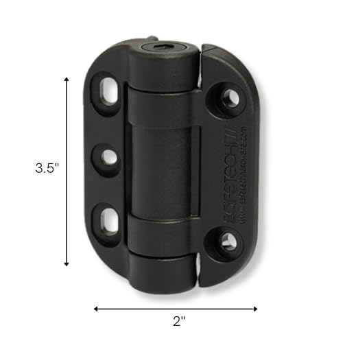 Safetech Hardware SHG-90L Self Closing Gate Hinges, Self-Aligning Pool & Outdoor Hinges Heavy Duty Adjustable Tension Gate Hinges For Any Square Post Metal thumb #1