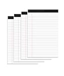 DIYASY 4 Pack A5 Legal Pads, 50 Sheets Ruled Refill Pads, 60gsm Lined Writing Notepads for School Office and Home(5" x 8")