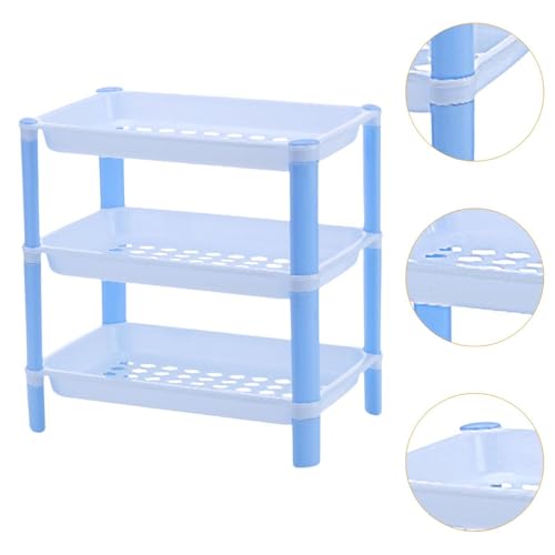 Étagère de rangement bureau en polypropylène bleu stable - 4