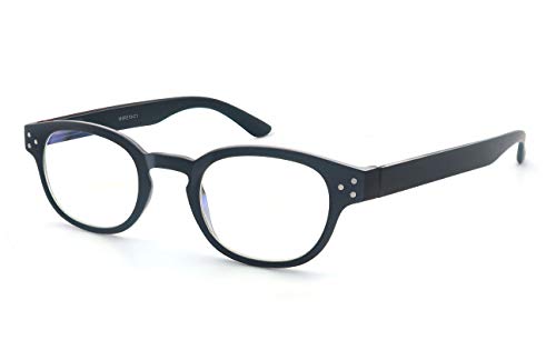 MODFANS Round Computer Glasses Women Men Blue Light Blocking,Anti Harmful Ray Reduce Eyestrain Glare-Suitable for TV/Gaming/Round Fashion Color Frame Comfort Spring Hinge Come with Case