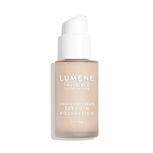 LUMENE Invisible Illumination Getönte Serum-Foundation | LSF 30 | Farbton 0,5 | Angereichert mit veganem Kollagen und Hyaluronsäure | Spendet Feuchtigkeit, hellt auf und schützt | Vegan | 30 ml