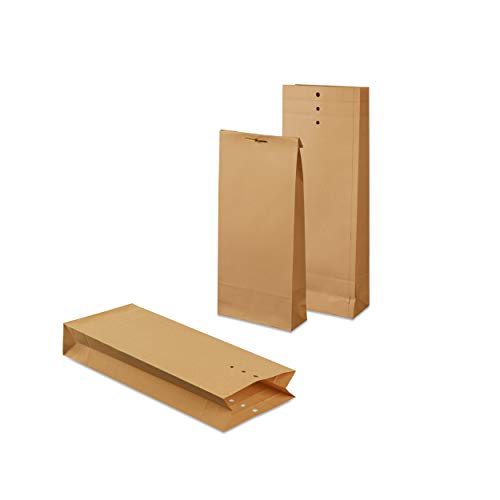 mashpaper Musterbeutel Klotzbodenbeutel 50 Stück braun 120x305x50mm - diverse Formate wählbar
