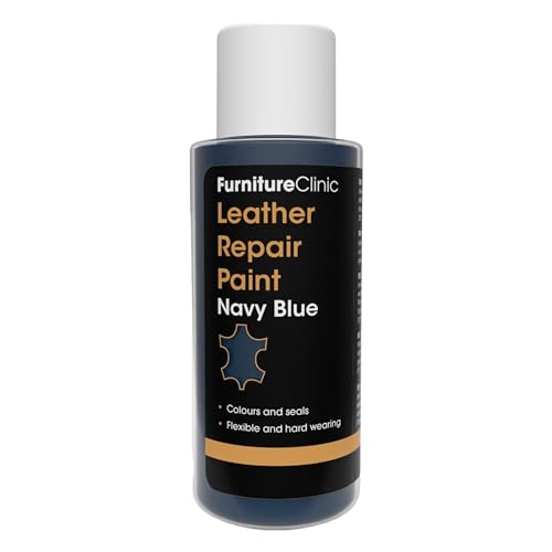 Pintura y tinte para reparación de cuero, colorante autosellante para una reparación rápida y fácil de cuero, adecuado para sofás de cuero, asiento de coche de cuero, zapatos (50ml, Azul marino)