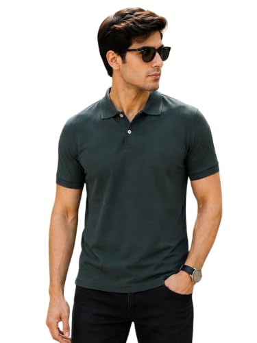 Image of MANTICORE Men's Cotton Blend Regular Fit Polo Neck Half Sleeve Solid Casual T-Shirt | Polo T-Shirt for Men - KSMPT-01