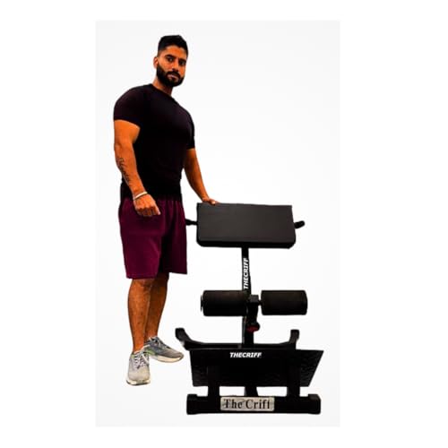 Image of Adjustable Hyperextension Roman Chair Gym Bench | Heavy-Duty Strength Training Equipment for Back Extensions, Glute, Abs, Hamstrings & Calves | Calf Support Roller (TC148PRO)
