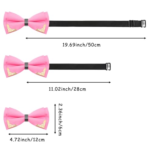 Image of Bow Ties for Men Women Metal Gold Bowtie, Pre Tied Mens Bow Tie Tuxedo Bowties Men for Prom Wedding Party