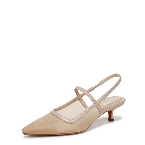 Vince Womens Venice Pointed Toe Mesh Kitten Heel Pump