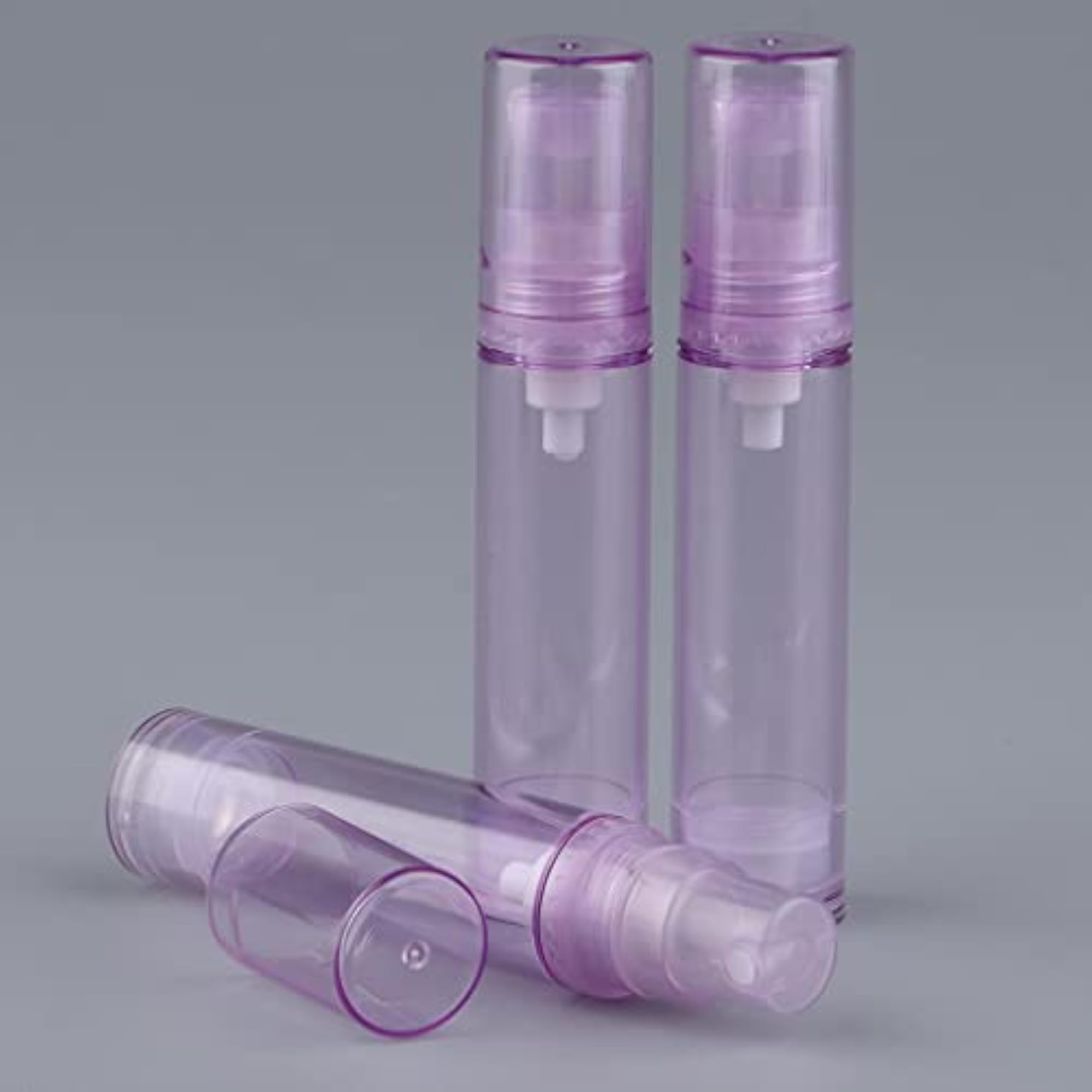 10ml Empty Airless Pump Bottles Refillable Cosmetic Containers, Purple