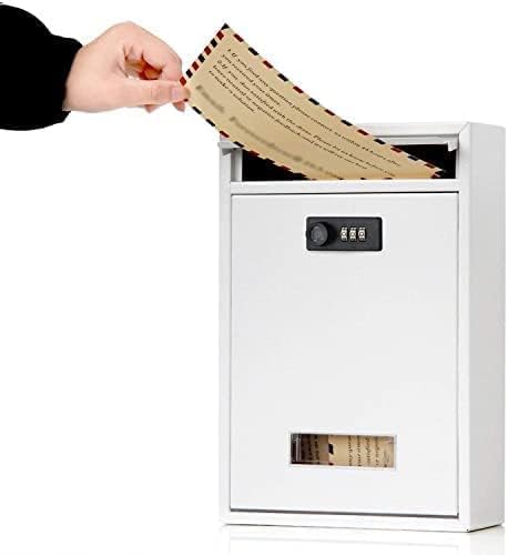 Boîte aux lettres verrouillable compacte en acier pour maison et bureau