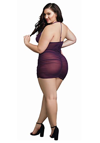 Womens-Plus-Size-Plum-Chemise-G-String